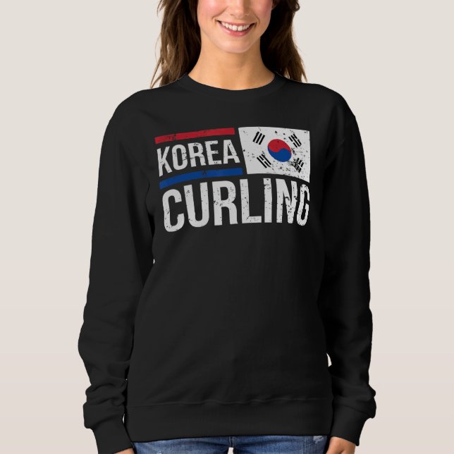Sweatshirt Coréen Curler Drapeau Drapeau Sport Curler Skip T (Devant)