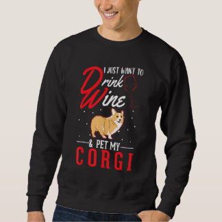Sweatshirt Corgi And Wine