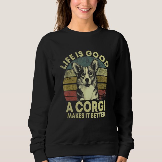 Sweatshirt Corgi Chien Hommes Femmes Corgi Papa Corgi Maman (Devant)