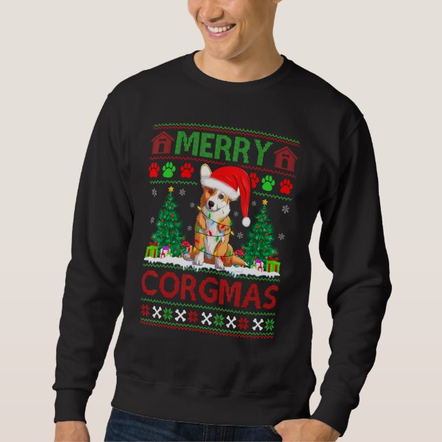 Sweatshirt Corgi Chien Merry Corgmas Corgi Corgi Matching (Devant)