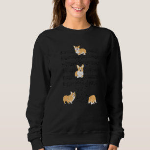 Sweatshirt Corgi Chien Musique Note Clef Musicien Cute Corgi