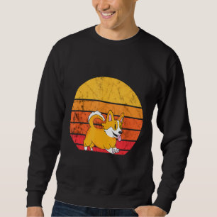 Sweatshirt Corgi Chien Vintage Retro Sunset Pembroke Welsh Co