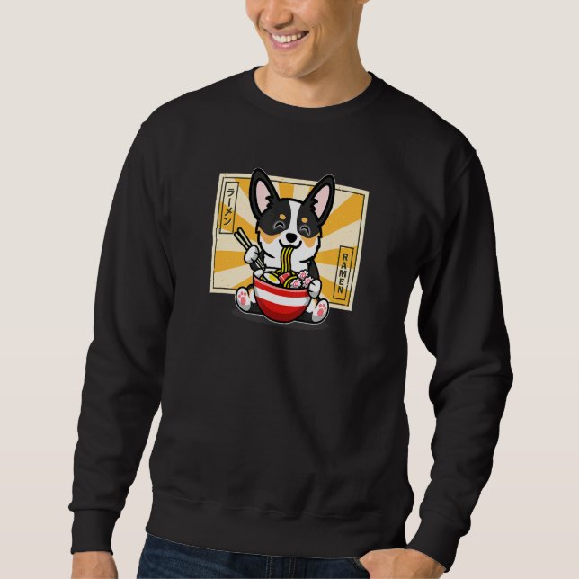 Sweatshirt Corgi de couleur noire (Devant)