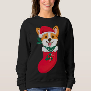 Sweatshirt Corgi De Noël Mignonne Surprise Sift Dans Le Sock