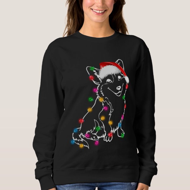 Sweatshirt Corgi Dog Lights Christmas Matching Family (Devant)
