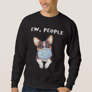 Sweatshirt Corgi Ew Chien Portant Un Masque Visage