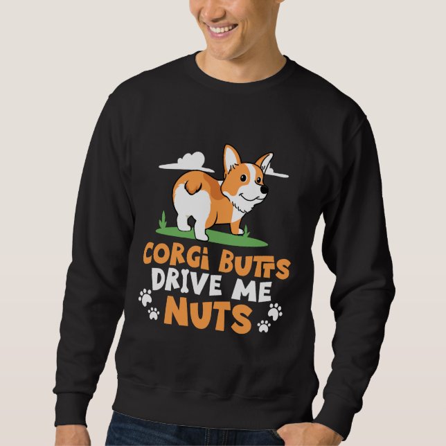 Sweatshirt Corgi Graphic Gros Moutons Me Conduire Nuts Tee (Devant)