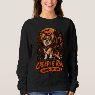 Sweatshirt Corgi Halloween Drôle de Chauve-Souris Lunettes Ré