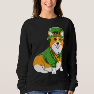 Sweatshirt Corgi Irish C Jour de la Saint Patrick Shamrock ch