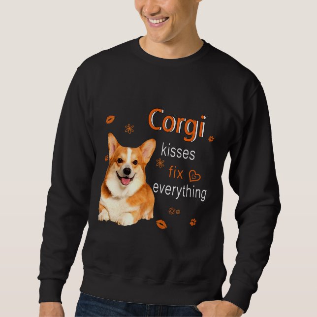 Sweatshirt Corgi Kisses Réparez tout 1249 (Devant)