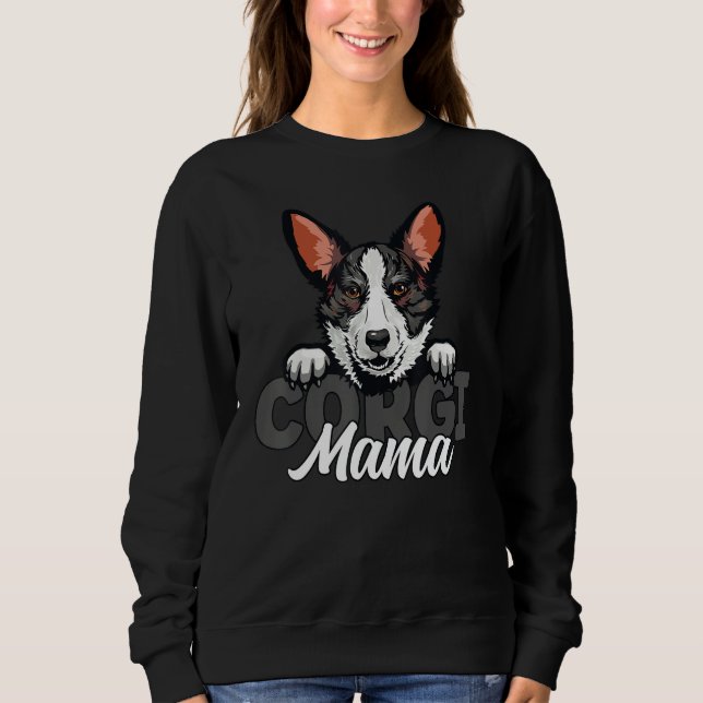 Sweatshirt Corgi Mama Dog Cardigan Welsh Corgi Mom Mother Dog (Devant)