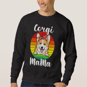 Sweatshirt Corgi Mama Maman Rouge Polka Retro Arc-en-ciel Amo