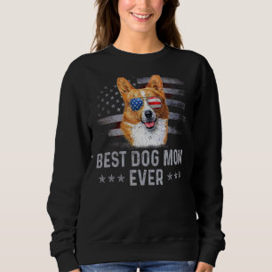 Sweatshirt Corgi Maman Vintage Drapeau américain Chien patrio