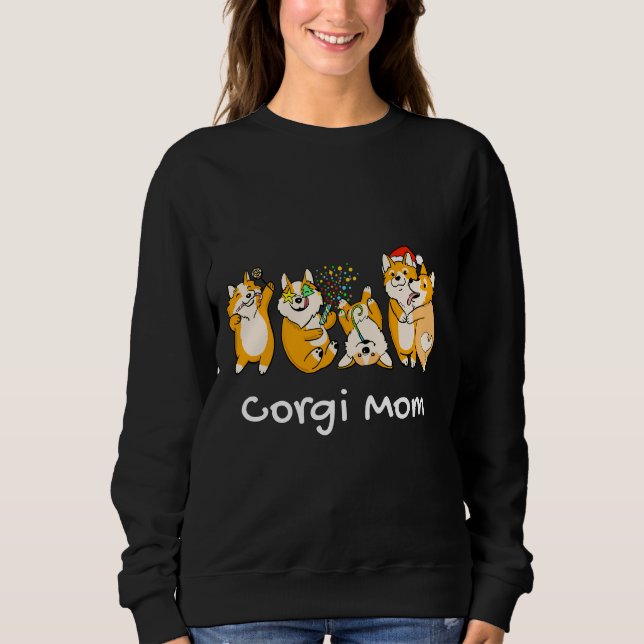 Sweatshirt Corgi Mom Christmas Party Edition (Devant)