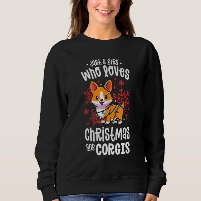 Sweatshirt Corgi Pajamas Femme Chien Juste Une Fille Qui Aime (Devant)