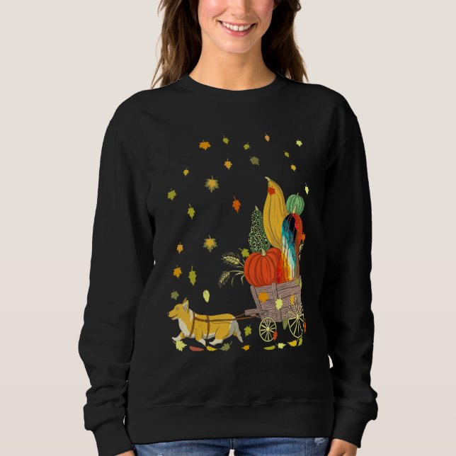 Sweatshirt Corgi Pumpkin Tie Dye Dog  Fall Leaves Thanksgivin (Devant)
