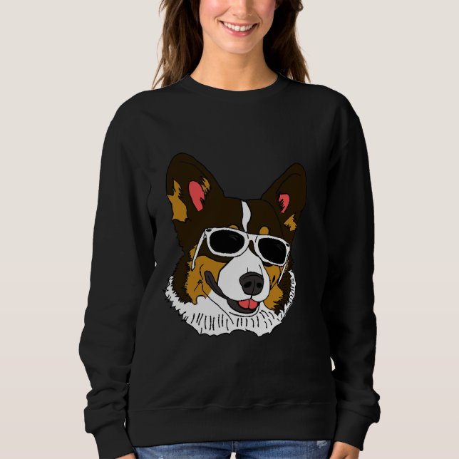 Sweatshirt Corgi Rockin Shades (Devant)