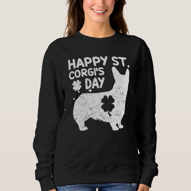 Sweatshirt Corgi St Patricks's Day Lucky Mama Chien Maman Jam (Devant)
