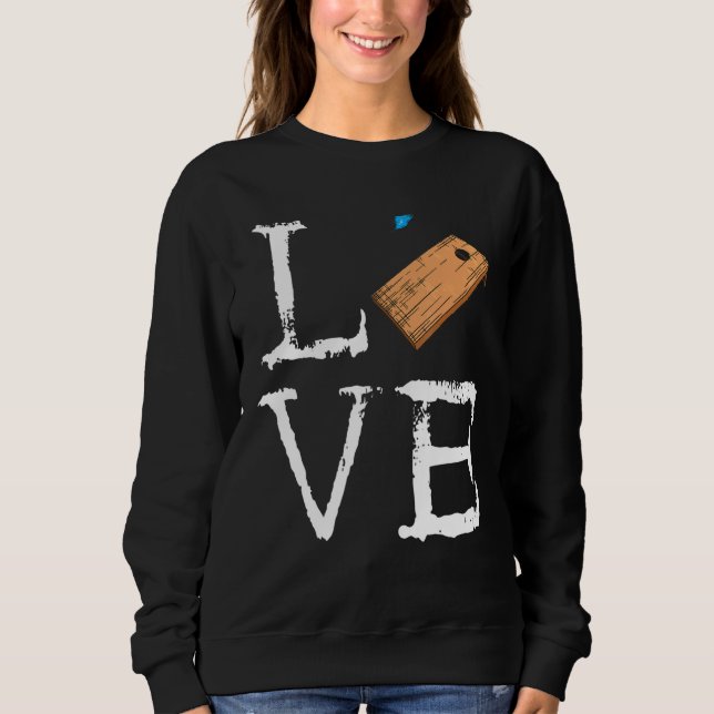 Sweatshirt Cornhole Bean Bag Love Jeu Équipe (Devant)
