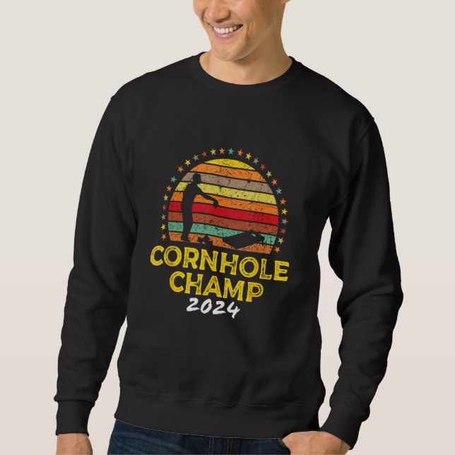 Sweatshirt Cornhole Champion 2024 Cornhole Bags Tournament Wi (Devant)