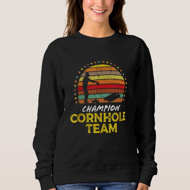 Sweatshirt Cornhole Champion Team  Cornhole Bags Quote Graphi (Devant)