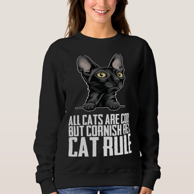 Sweatshirt Cornish Rex  Cornish Rex kitten  Cornish Rex mom (Devant)