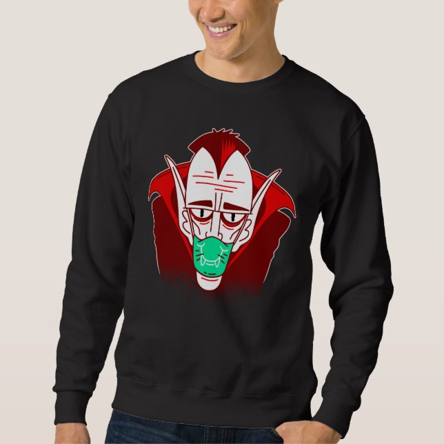 Sweatshirt coronavirus halloween masque visage vampire (Devant)