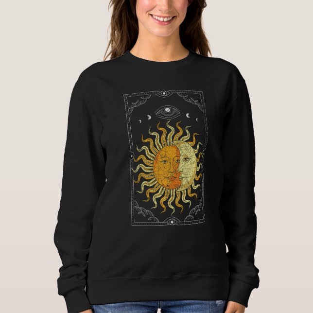 Sweatshirt Corps Céleste Boho Soleil Lune Astronomie Univers  (Devant)