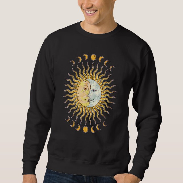 Sweatshirt Corps céleste Croissant Lune Soleil Boho Astronomi (Devant)