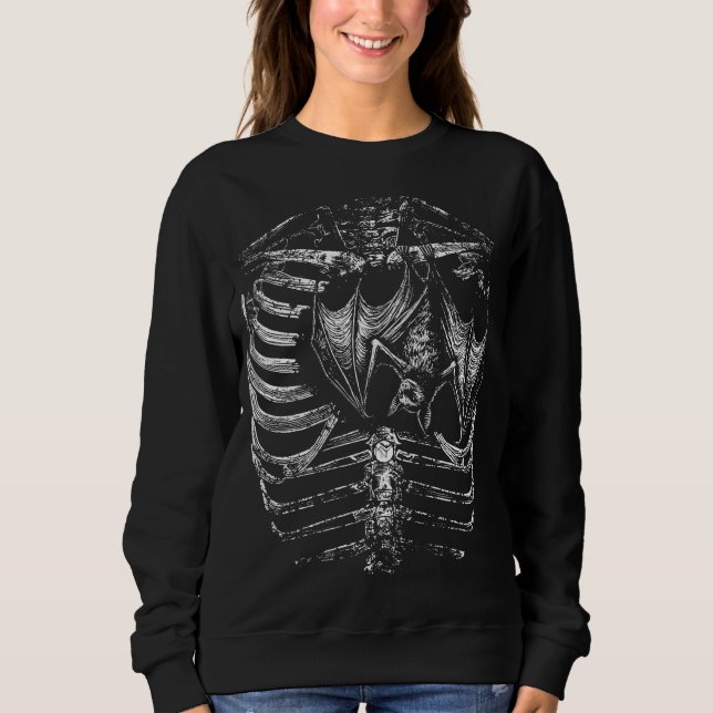 Sweatshirt Corps de squelette X-ray avec chauve-souris (Devant)