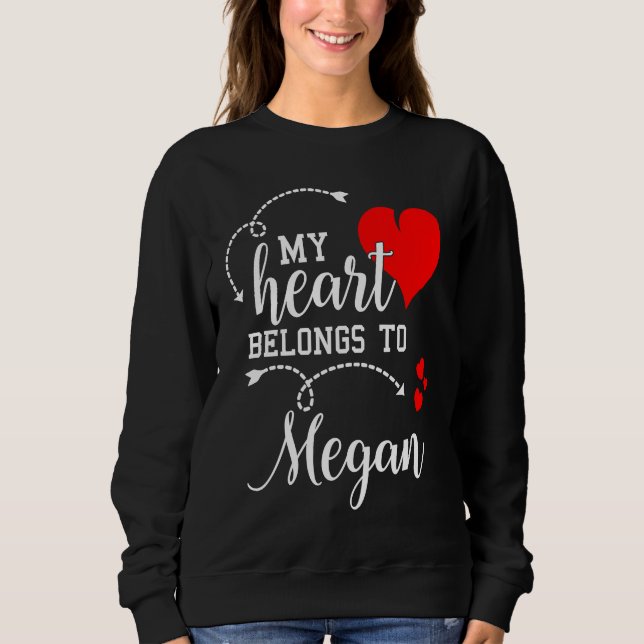 Sweatshirt Correspondance de couples  Mon cœur appartient à M (Devant)