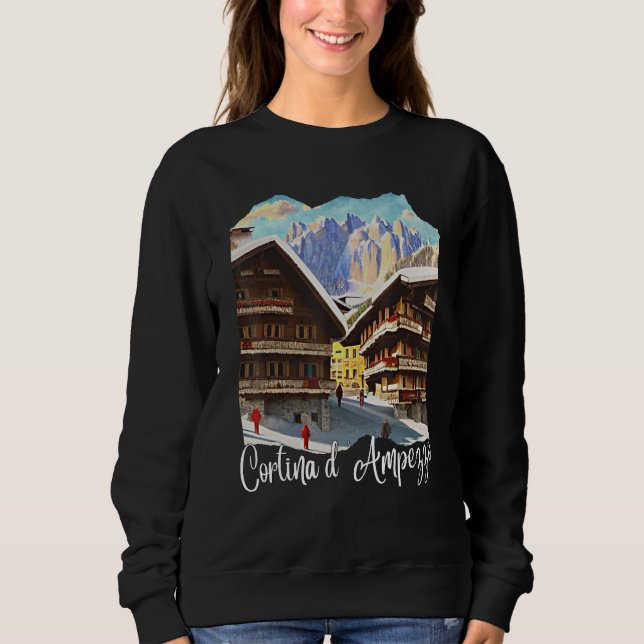 Sweatshirt Cortina d'Ampezzo Dolomiti Painting Cortina d'Ampe (Devant)