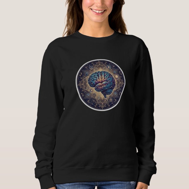 Sweatshirt Cosmic Mind Mandala – Abstract Brain Art (Devant)