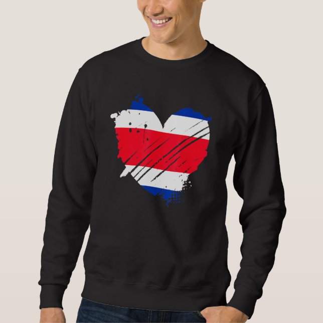 Sweatshirt Costa Rica Drapeau J'Aime Il Est Dans Mon Adn Pour (Devant)