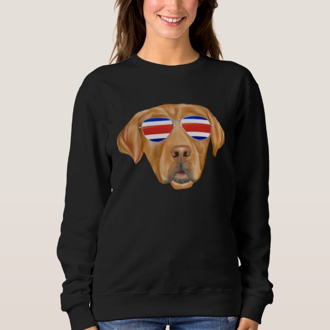 Sweatshirt Costa Rica Flag Golden Retriever Dog Tico Pocket (Devant)
