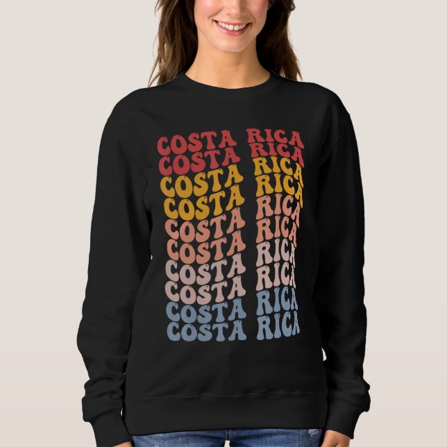 Sweatshirt Costa Rica Groovy Retro Costa Rican (Devant)
