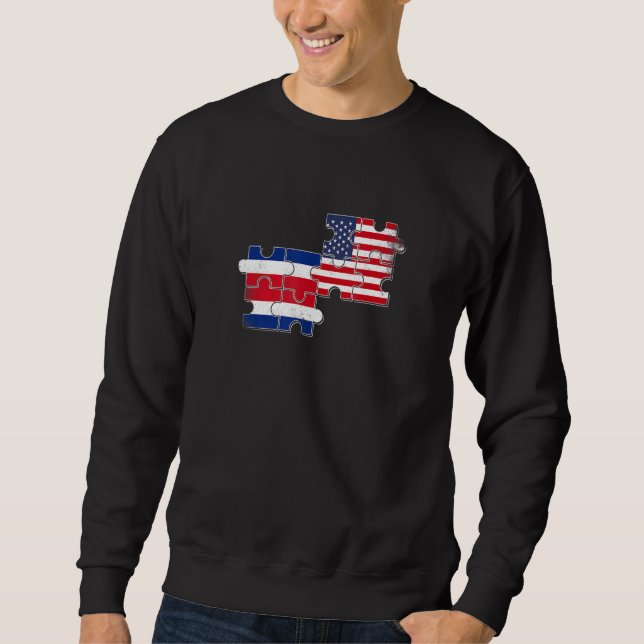 Sweatshirt Costa Rica USA Costa Rican American Flag (Devant)