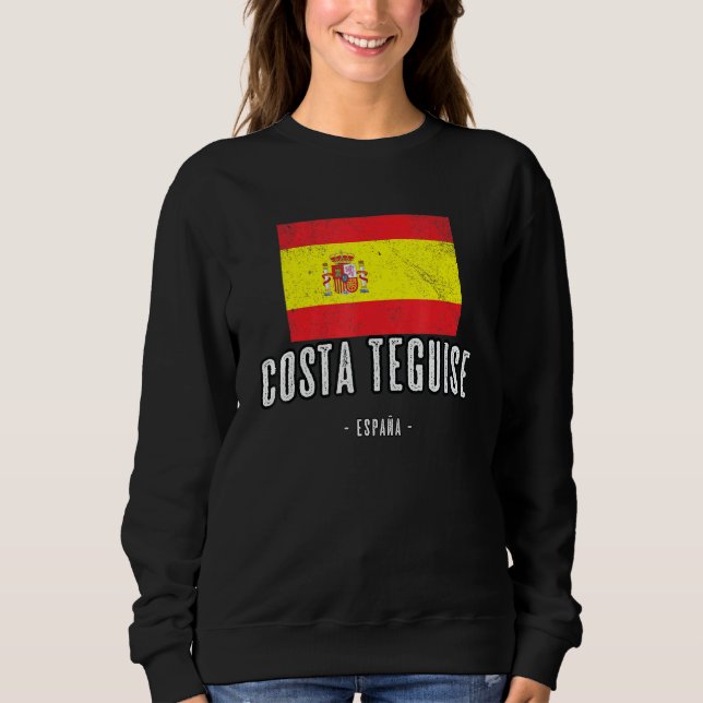 Sweatshirt Costa Teguise Espagne Es Drapeau Ville Bandera Rop (Devant)