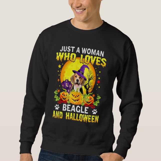 Sweatshirt Costume Citrouille Beagle Halloween Pour Hommes Fe (Devant)