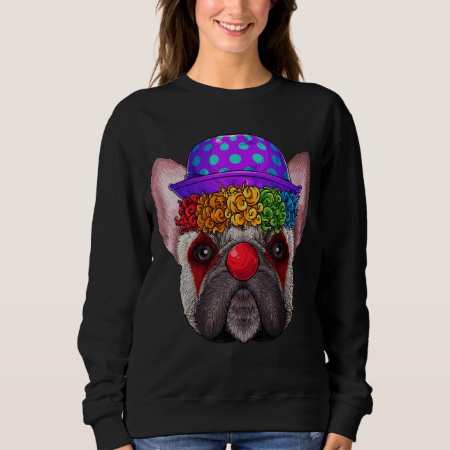 Sweatshirt Costume de cirque de carnaval de bouledogue frança (Devant)