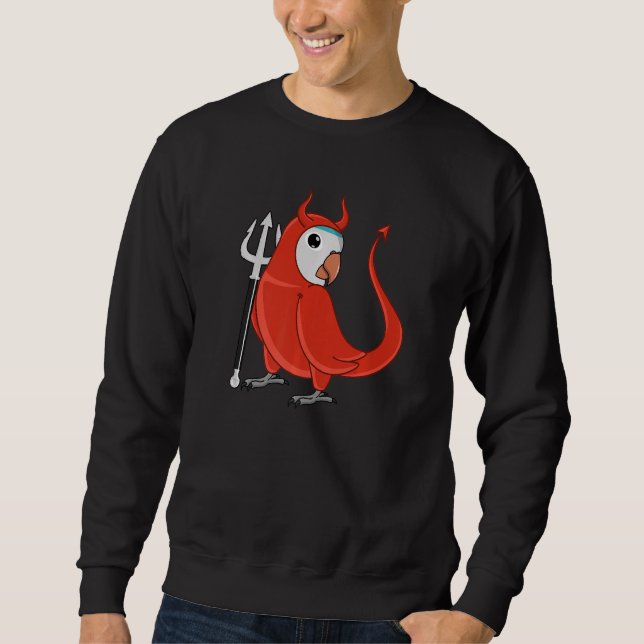 Sweatshirt Costume de diable effrayant Perroquet I Monk bleu  (Devant)