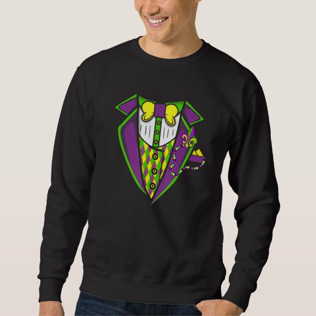 Sweatshirt Costume de fête de Carnaval Mardi Gras Smoking  (Devant)