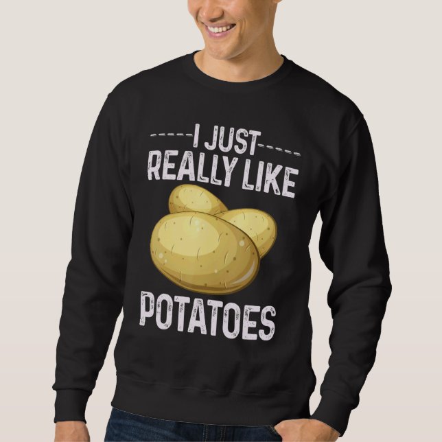 Sweatshirt Costume de légume de pomme de terre cool que j'aim (Devant)