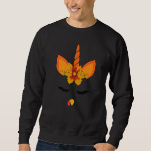 Sweatshirt Costume de Thanksgiving Licorne Mignonne Fille
