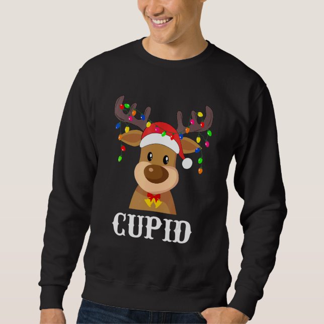 Sweatshirt Costume du groupe père Noël Reindeer Cupid Xmas (Devant)