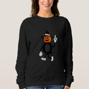 Sweatshirt Costume Halloween Monogramme Citrouille Lettre Maj
