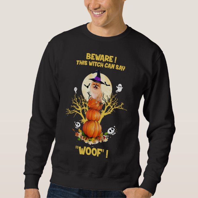 Sweatshirt Costume Halloween Pomeranian Funny (Devant)