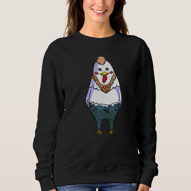 Sweatshirt Costume Hillbilly De Poulet Pour Poulets D'Hallowe (Devant)