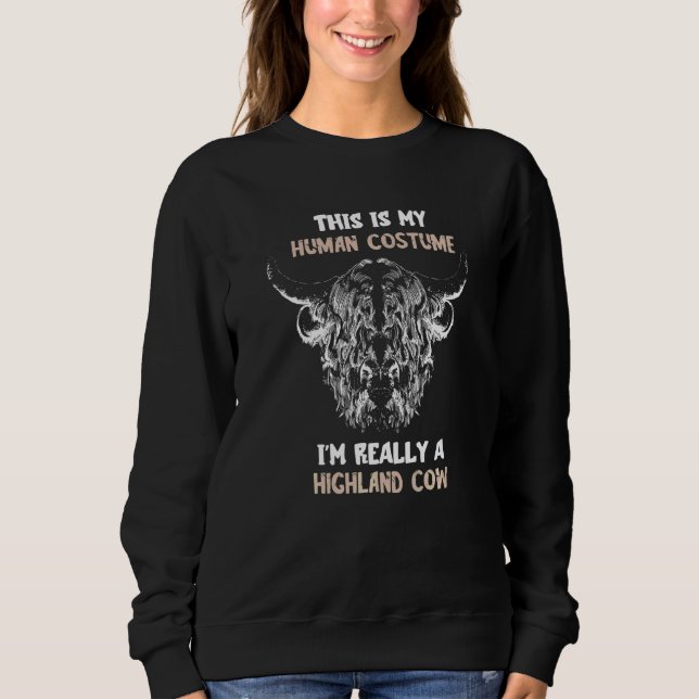 Sweatshirt Costume humain de vache des Highlands écossais Sco (Devant)