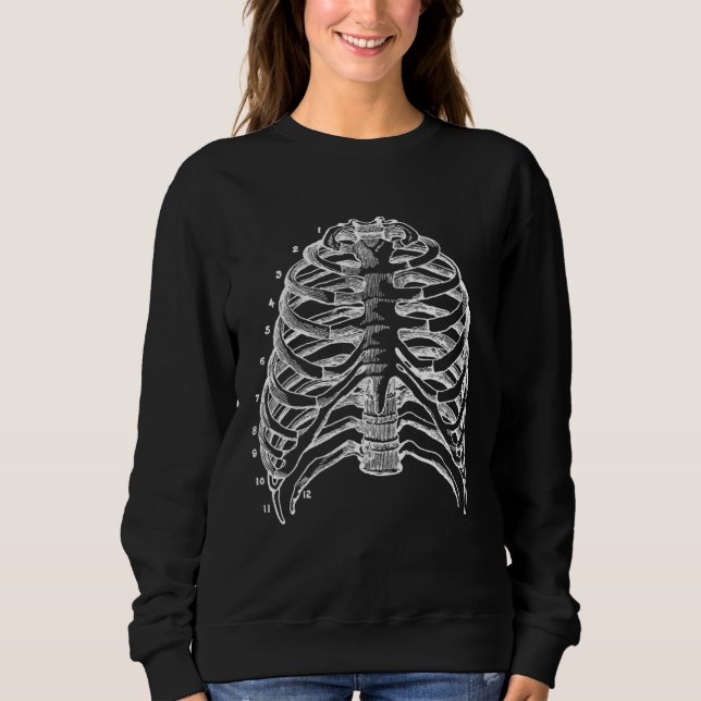Sweatshirt Costume squelette graphique Halloween gothique hom (Devant)